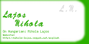 lajos mihola business card